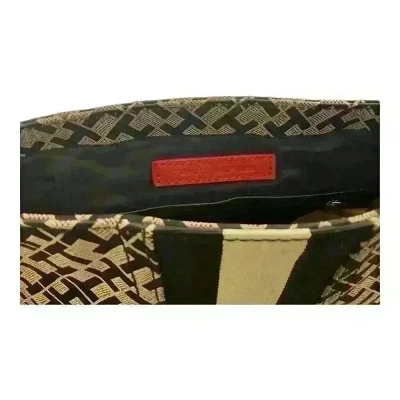 Tommy Hilfiger Women's Crossbody Bag Black/Tan TH Logo Monogram - Picture 3 of 3